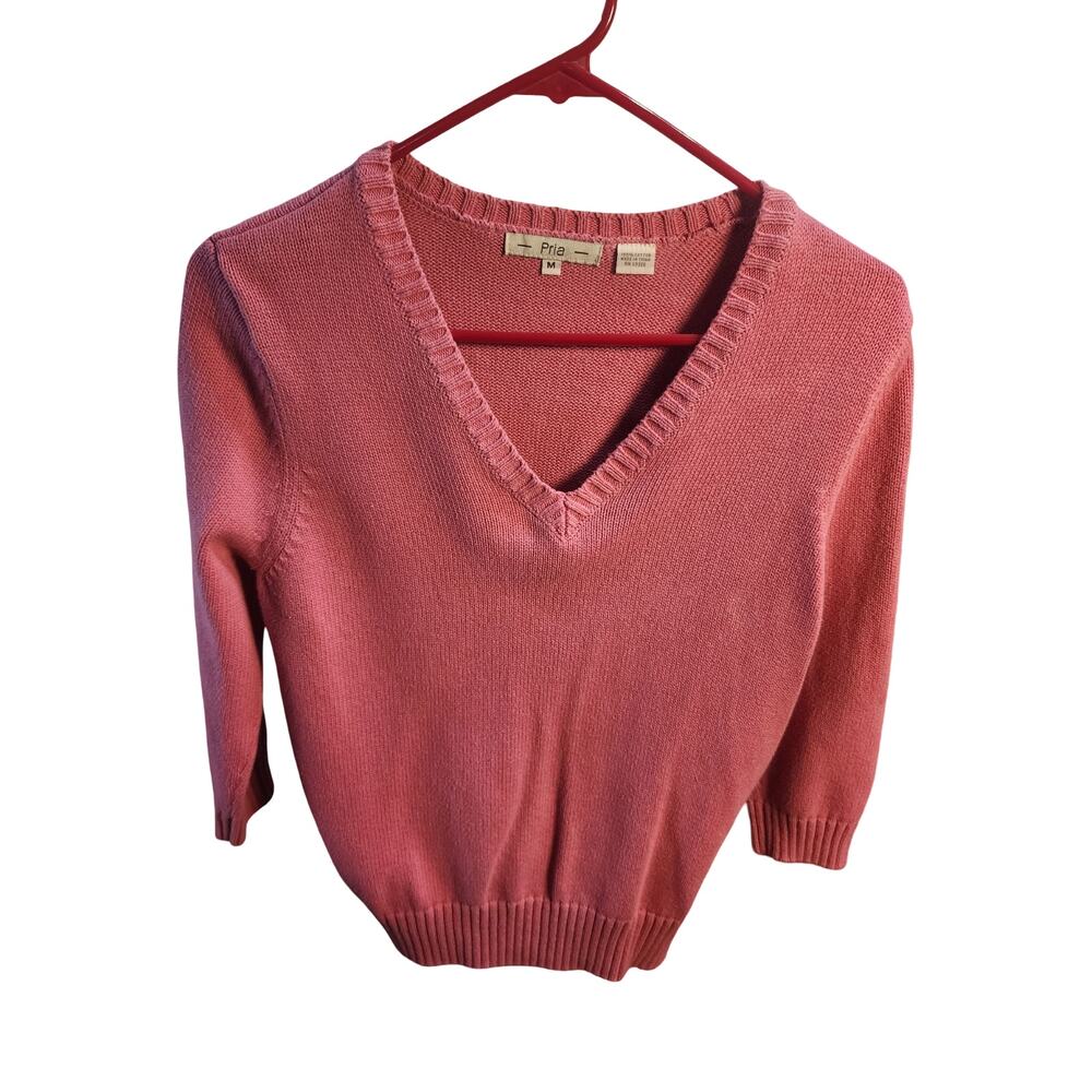 Pria women's punk cotton v-neck pullover sweater